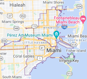 Mapa de ubicación de Miami, FL